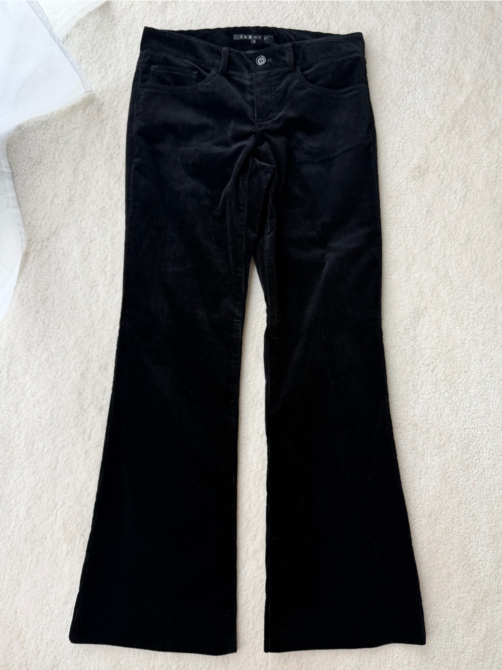 Theory Black Corduroy Flare Bootcut Jeans Pants